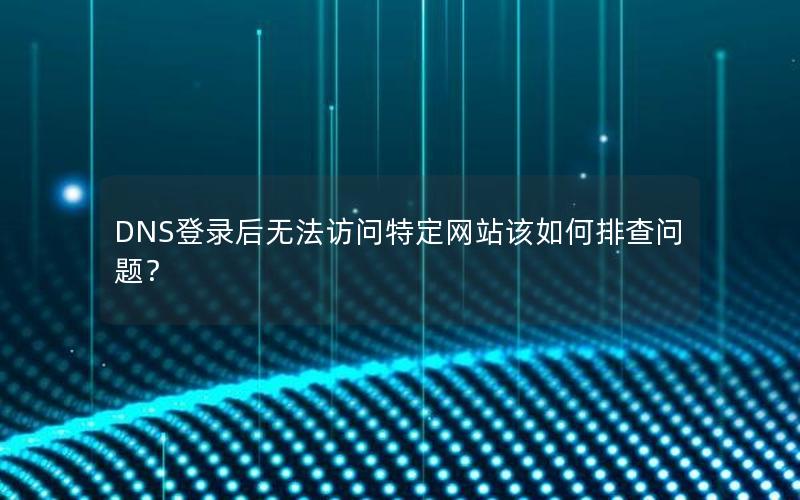 DNS登录后无法访问特定网站该如何排查问题？