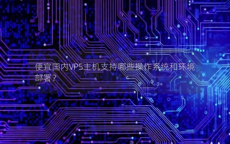 便宜国内VPS主机支持哪些操作系统和环境部署？