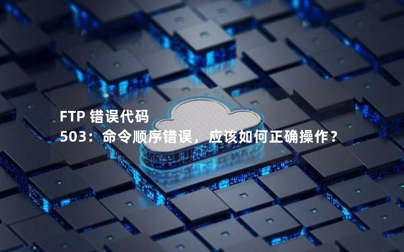 FTP 错误代码 503：命令顺序错误，应该如何正确操作？