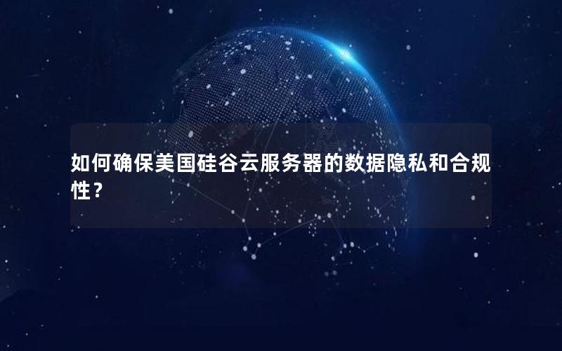 如何确保美国硅谷云服务器的数据隐私和合规性？