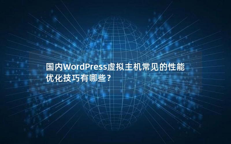 国内WordPress虚拟主机常见的性能优化技巧有哪些？