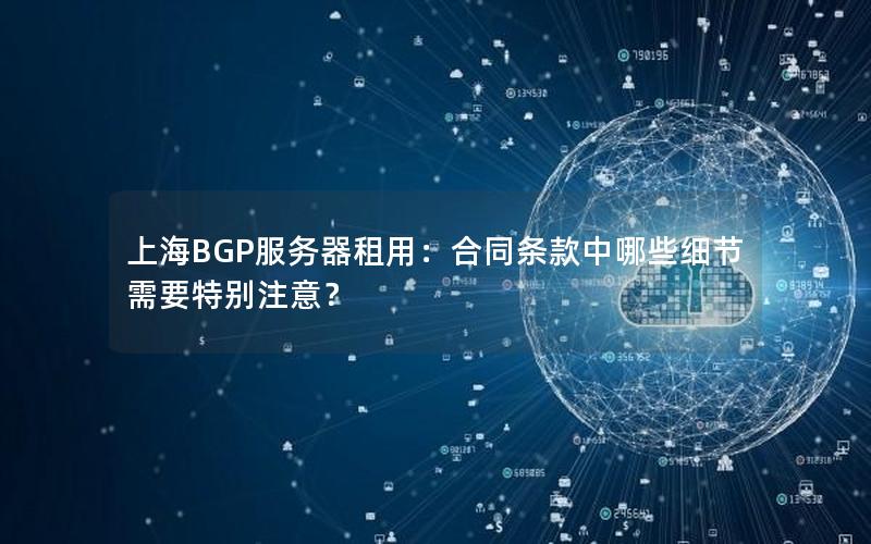 上海BGP服务器租用：合同条款中哪些细节需要特别注意？