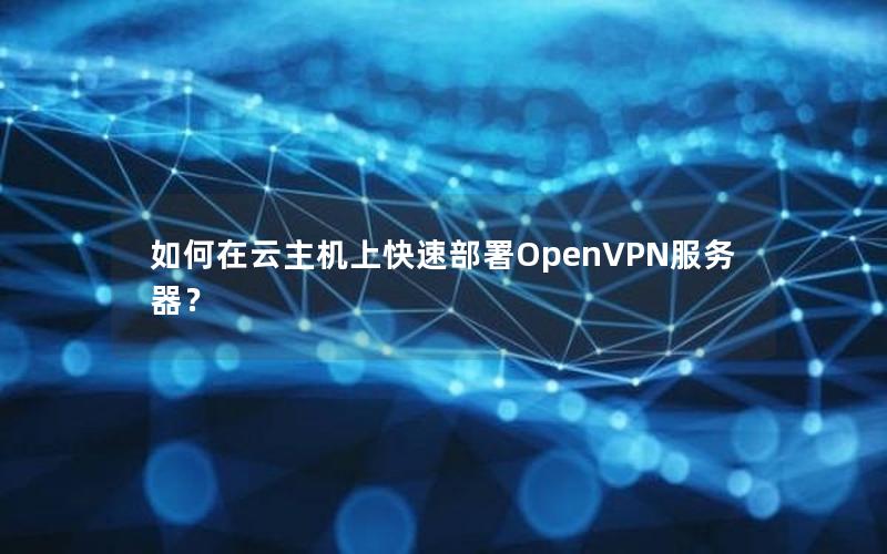 如何在云主机上快速部署OpenVPN服务器？