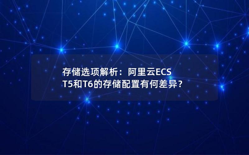 存储选项解析：阿里云ECS T5和T6的存储配置有何差异？