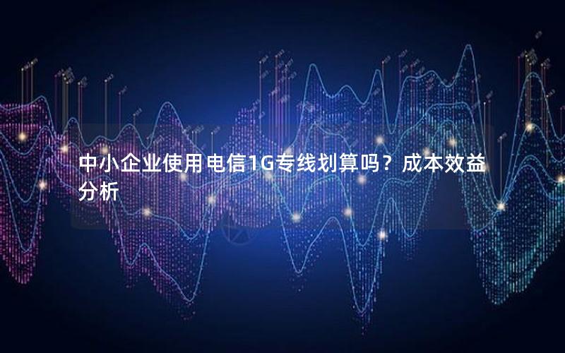 中小企业使用电信1G专线划算吗？成本效益分析