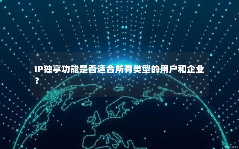 IP独享功能是否适合所有类型的用户和企业？