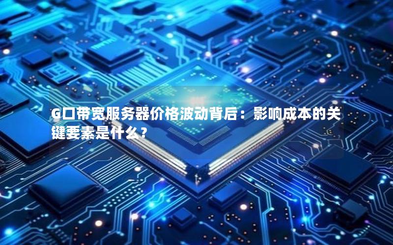 G口带宽服务器价格波动背后：影响成本的关键要素是什么？