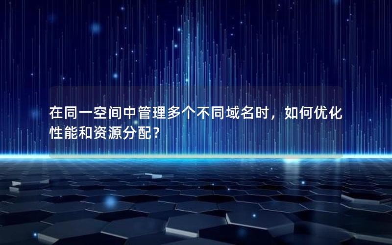 在同一空间中管理多个不同域名时，如何优化性能和资源分配？