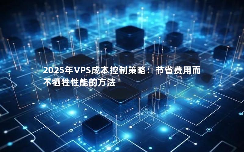 2025年VPS成本控制策略：节省费用而不牺牲性能的方法