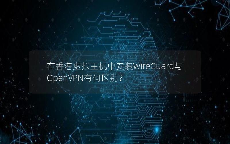 在香港虚拟主机中安装WireGuard与OpenVPN有何区别？