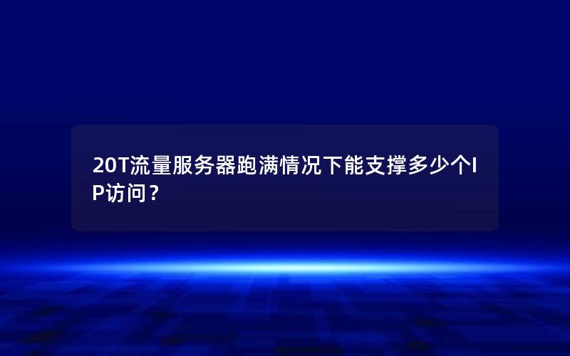 20T流量服务器跑满情况下能支撑多少个IP访问？