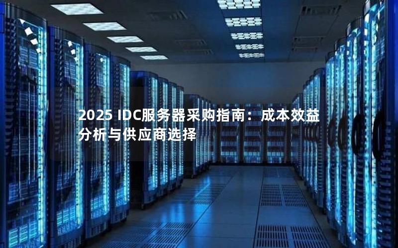 2025 IDC服务器采购指南：成本效益分析与供应商选择