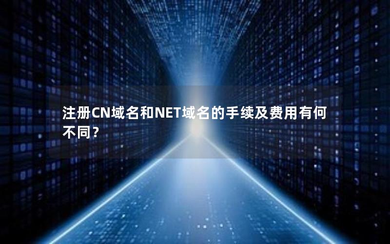 注册CN域名和NET域名的手续及费用有何不同？