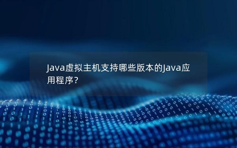 Java虚拟主机支持哪些版本的Java应用程序？