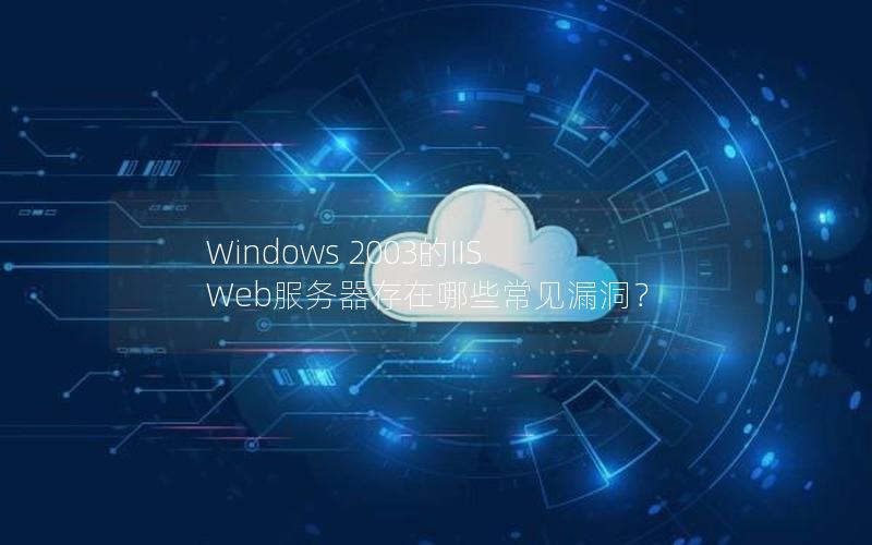Windows 2003的IIS Web服务器存在哪些常见漏洞？