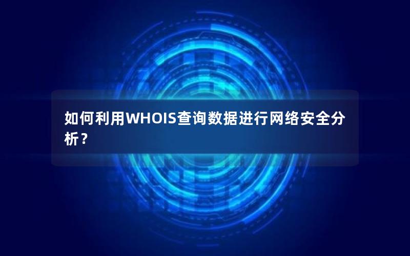 如何利用WHOIS查询数据进行网络安全分析？