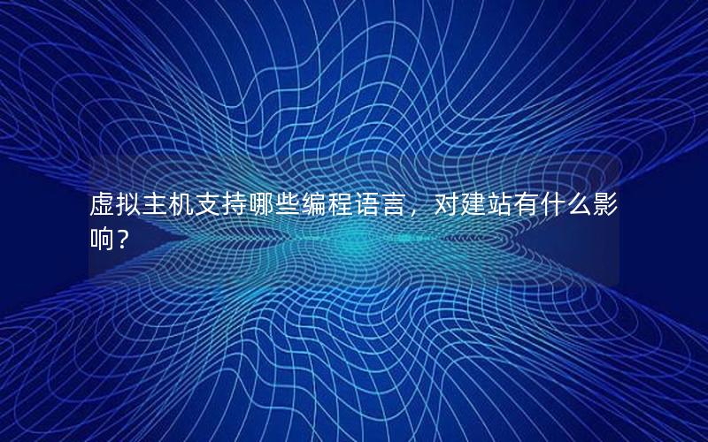 虚拟主机支持哪些编程语言，对建站有什么影响？