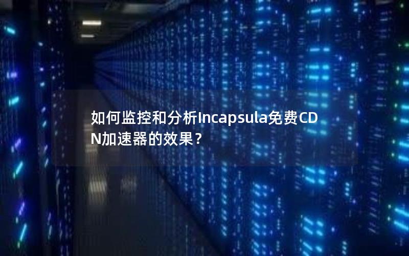 如何监控和分析Incapsula免费CDN加速器的效果？