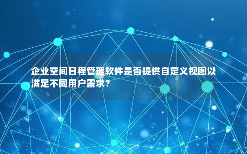 企业空间日程管理软件是否提供自定义视图以满足不同用户需求？