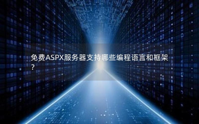 免费ASPX服务器支持哪些编程语言和框架？