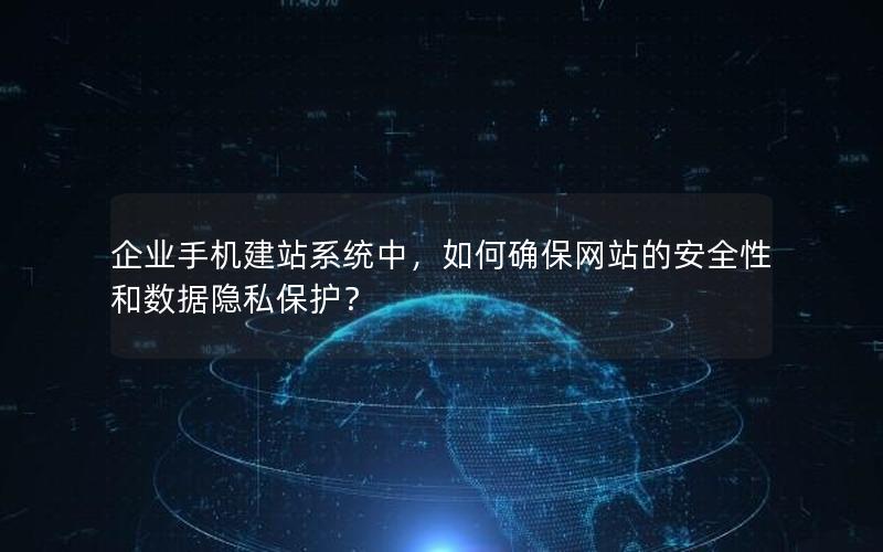 企业手机建站系统中，如何确保网站的安全性和数据隐私保护？