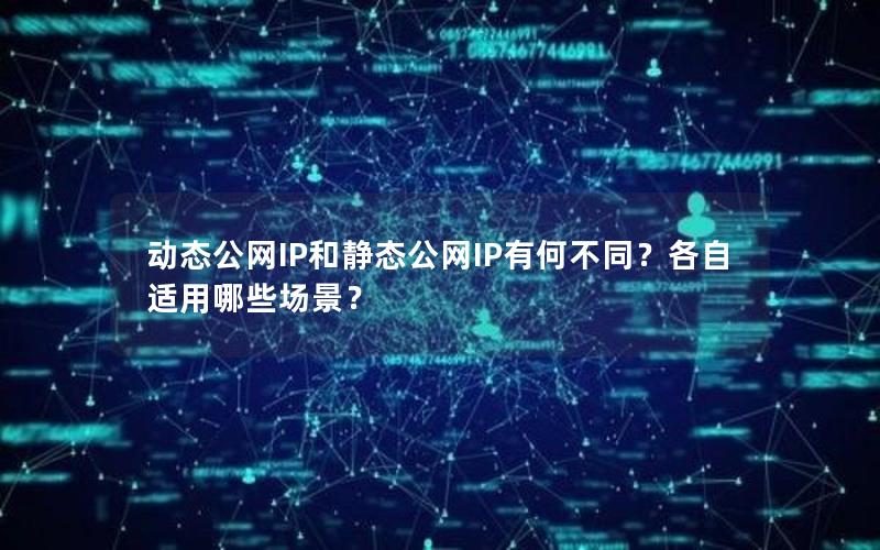 动态公网IP和静态公网IP有何不同？各自适用哪些场景？