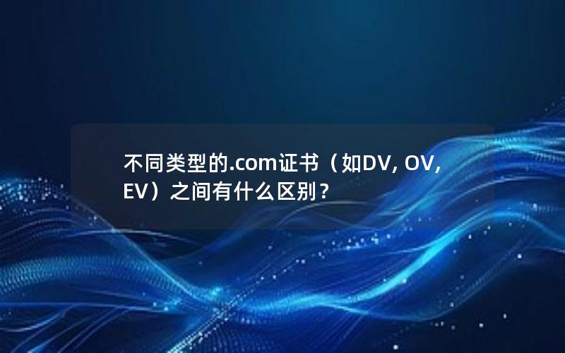 不同类型的.com证书（如DV, OV, EV）之间有什么区别？