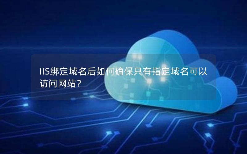 IIS绑定域名后如何确保只有指定域名可以访问网站？