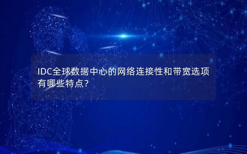 IDC全球数据中心的网络连接性和带宽选项有哪些特点？