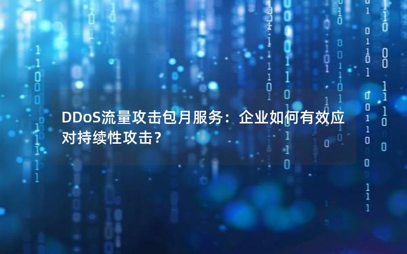 DDoS流量攻击包月服务：企业如何有效应对持续性攻击？