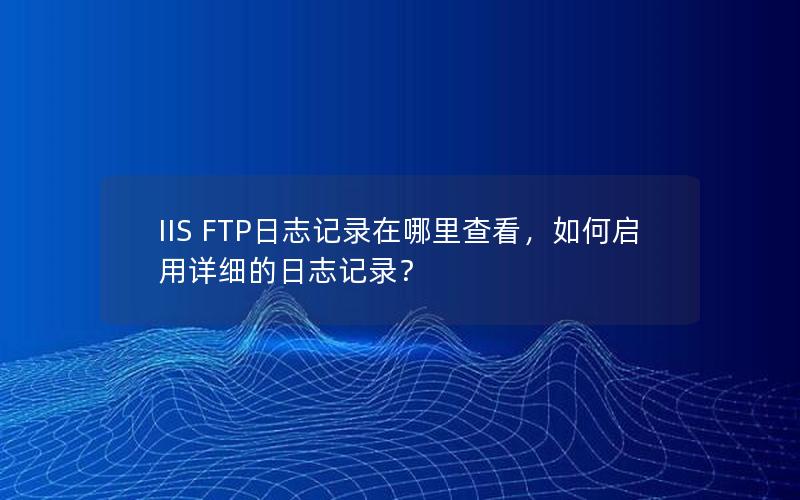 IIS FTP日志记录在哪里查看，如何启用详细的日志记录？