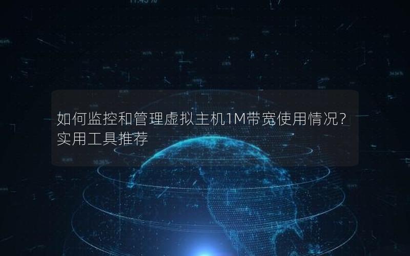 如何监控和管理虚拟主机1M带宽使用情况？实用工具推荐