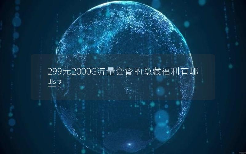 299元2000G流量套餐的隐藏福利有哪些？