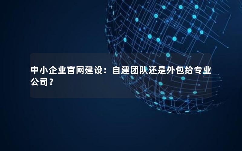 中小企业官网建设：自建团队还是外包给专业公司？