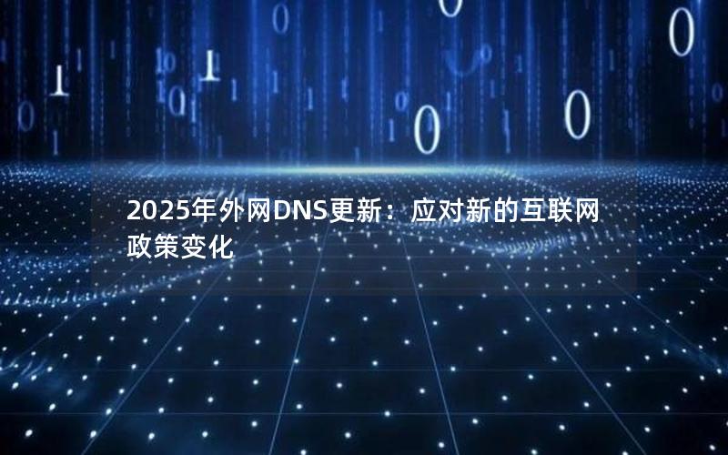 2025年外网DNS更新：应对新的互联网政策变化