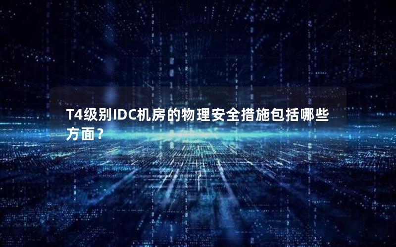 T4级别IDC机房的物理安全措施包括哪些方面？