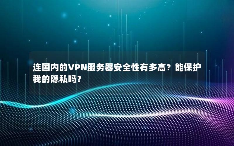 连国内的VPN服务器安全性有多高？能保护我的隐私吗？