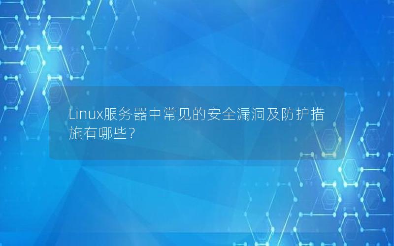 Linux服务器中常见的安全漏洞及防护措施有哪些？