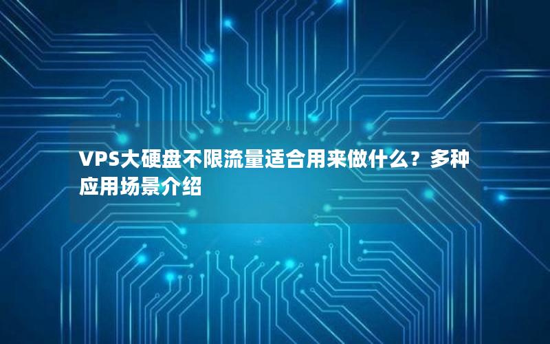 VPS大硬盘不限流量适合用来做什么？多种应用场景介绍