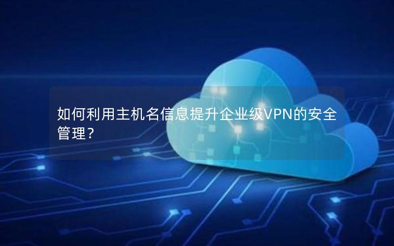 如何利用主机名信息提升企业级VPN的安全管理？