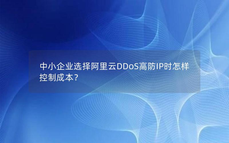 中小企业选择阿里云DDoS高防IP时怎样控制成本？