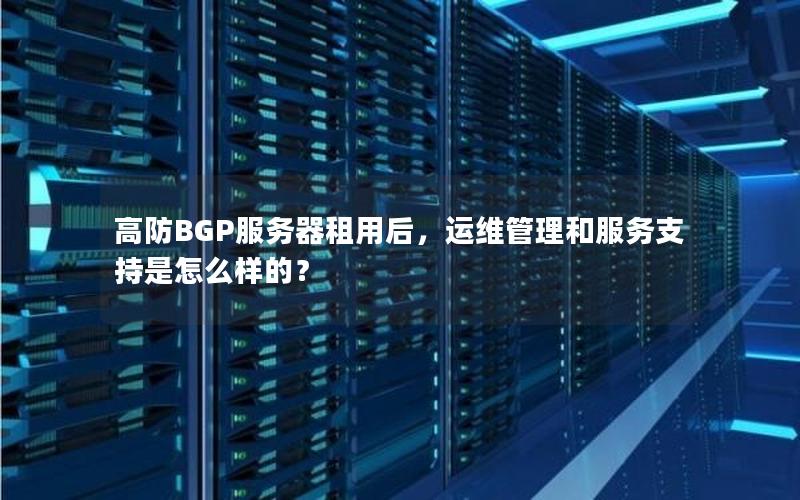 高防BGP服务器租用后，运维管理和服务支持是怎么样的？