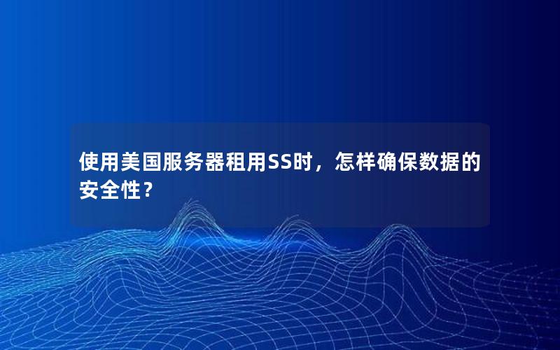 使用美国服务器租用SS时，怎样确保数据的安全性？