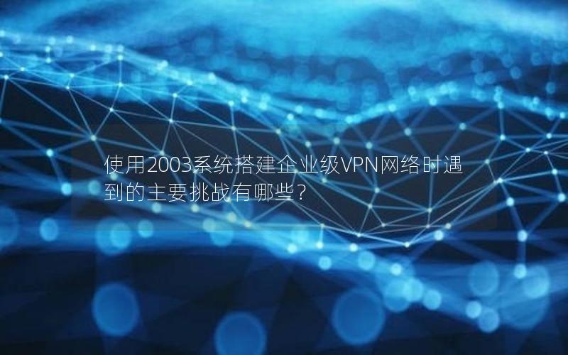 使用2003系统搭建企业级VPN网络时遇到的主要挑战有哪些？