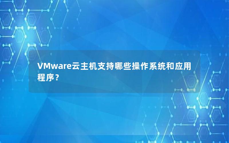 VMware云主机支持哪些操作系统和应用程序？