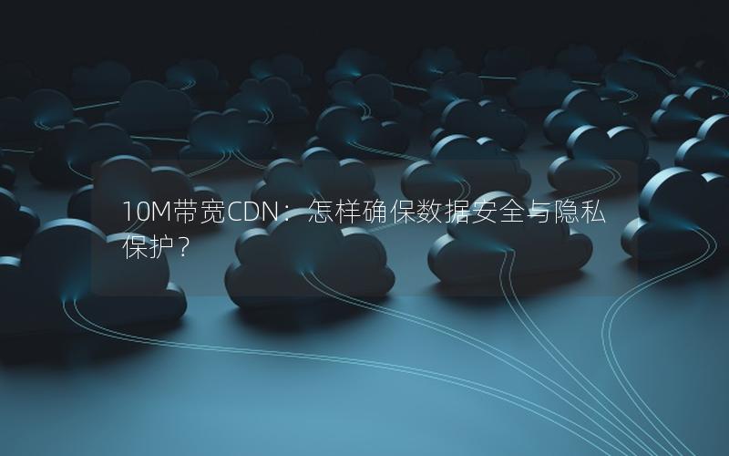 10M带宽CDN：怎样确保数据安全与隐私保护？