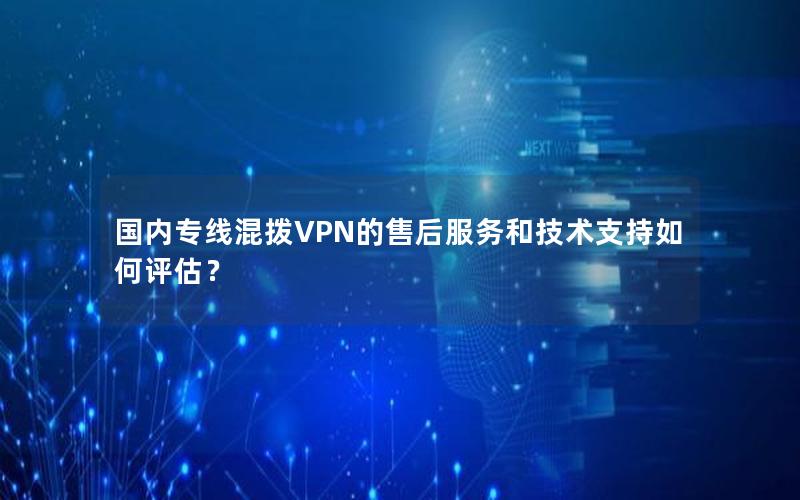 国内专线混拨VPN的售后服务和技术支持如何评估？