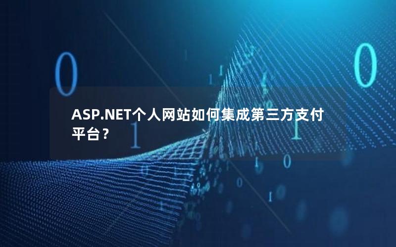 ASP.NET个人网站如何集成第三方支付平台？