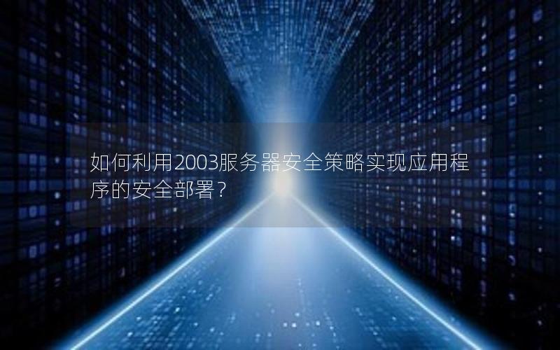 如何利用2003服务器安全策略实现应用程序的安全部署？