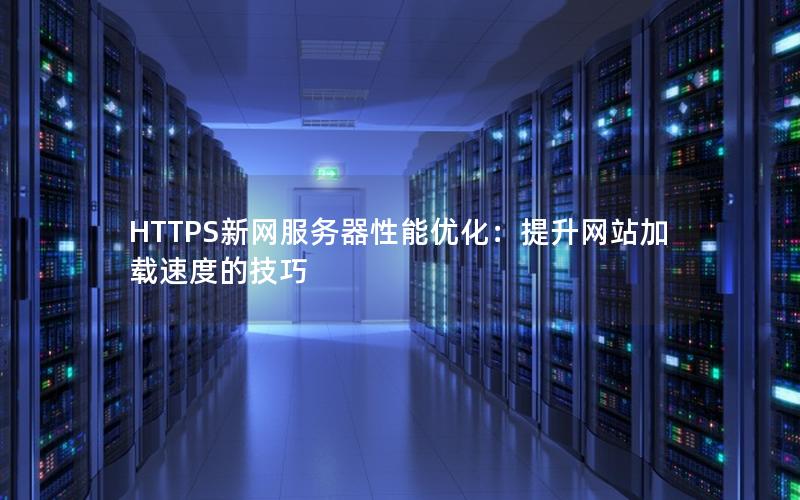 HTTPS新网服务器性能优化：提升网站加载速度的技巧